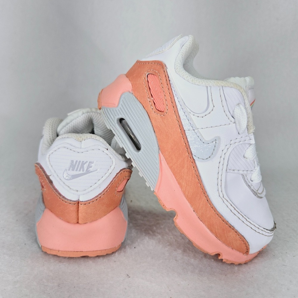 Nike Shoes Toddler 5C White Orange Air Max 90 Running Athletic Sneakers Trainers
